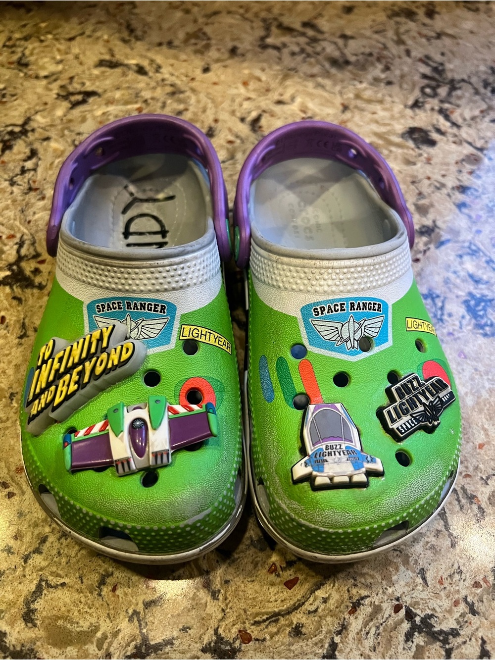 CROCS Kids Disney Buzz Lightyear 12c slide on shoes